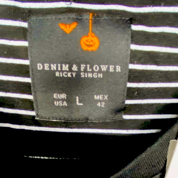 DENIM & FLOWER Halloween Graphic T-Shirt Men’s Size Large - Picture 4 of 4